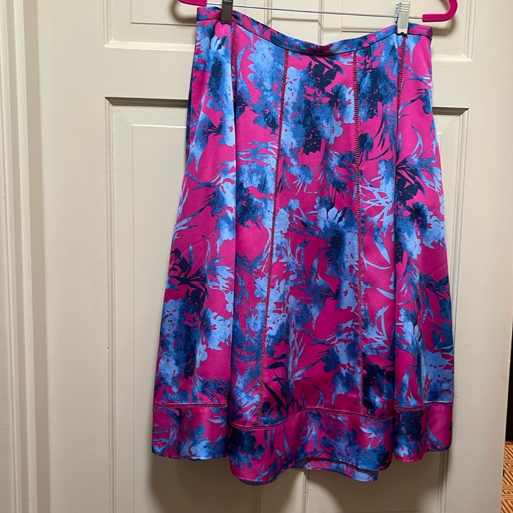 Banana Republic Midi Blue Flower Skirt